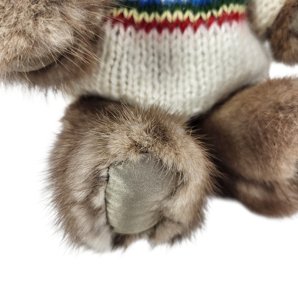 Vintage Real Mink Fur Teddy Bear in Knitted Sweater Rare Small Excellent Cond - Picture 5 of 11